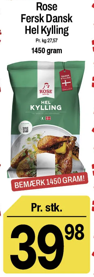 Rose Fersk Dansk Hel Kylling – produktbillede