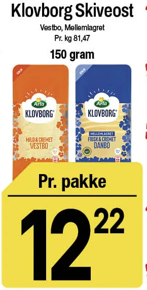 Klovborg Skiveost, Vestbo eller mellemlagret – produktbillede