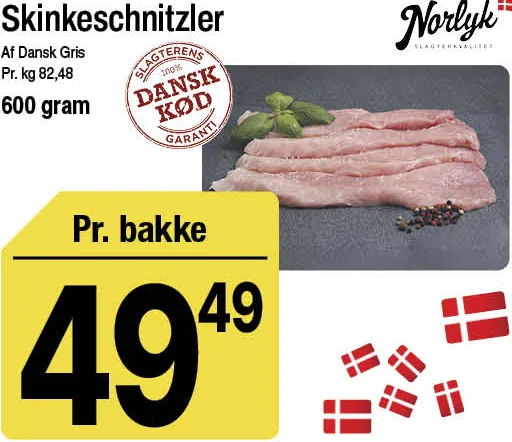 Skinkeschnitzler af dansk gris – produktbillede