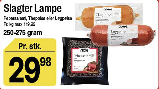 Slagter Lampe Pebersalami, Thepølse eller Løgpølse