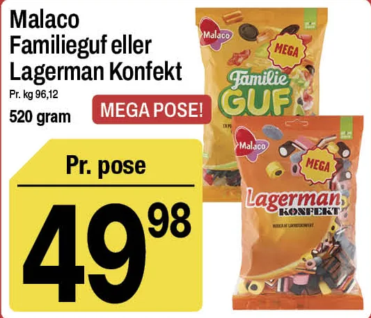 Malaco Familieguf eller Lagerman Konfekt