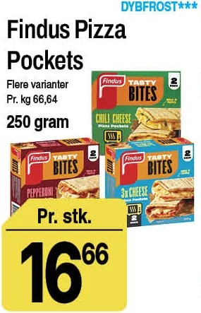 Findus Pizza Pockets – produktbillede