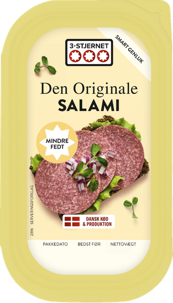 3-STJERNET SALAMI LAV FEDT SKIVER 110 G