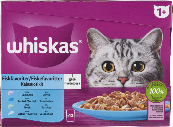 WHISKAS CORE 1+ FISKEMENU I GELE – produktbillede