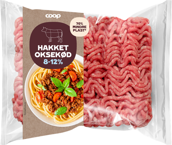 COOP HAKKET OKSEKØD 8-12% 9/400 G