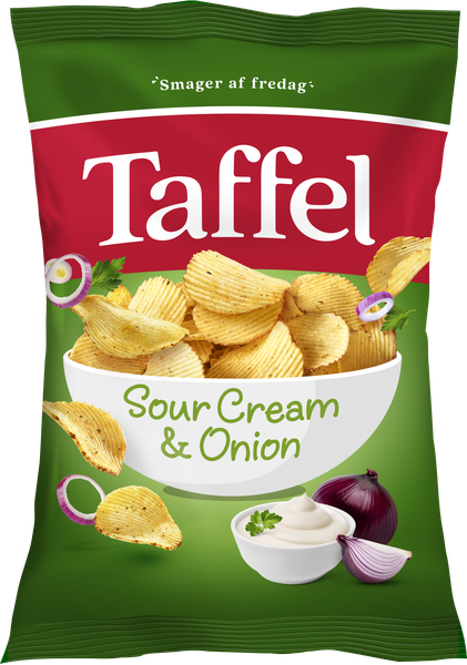 TAFFEL CHIPS SOURCREAM & ONION 165 G