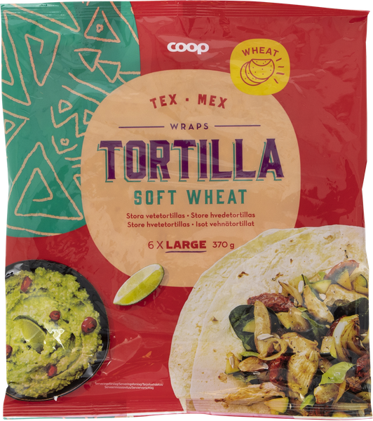 COOP TORTILLA 25 CM 370 G 6 STK