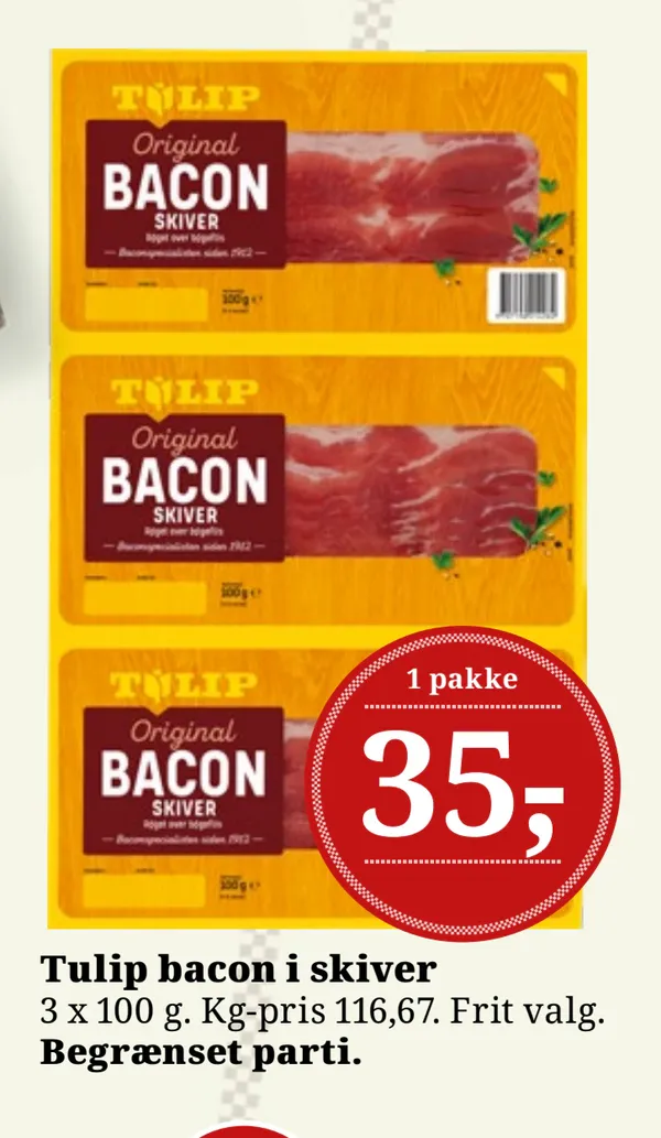 Tulip Bacon I Skiver 3-Pak
