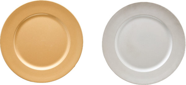 DEKO FAD PLAST GULD EL SØLV 33X33X1,5 CM