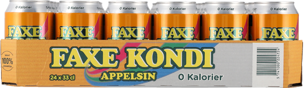 1/4 PL FAXE KONDI APPELSIN 0 KAL 24-PAK