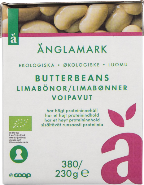 ØKO ÄNGLAMARK BUTTERBEANS 380/230 G
