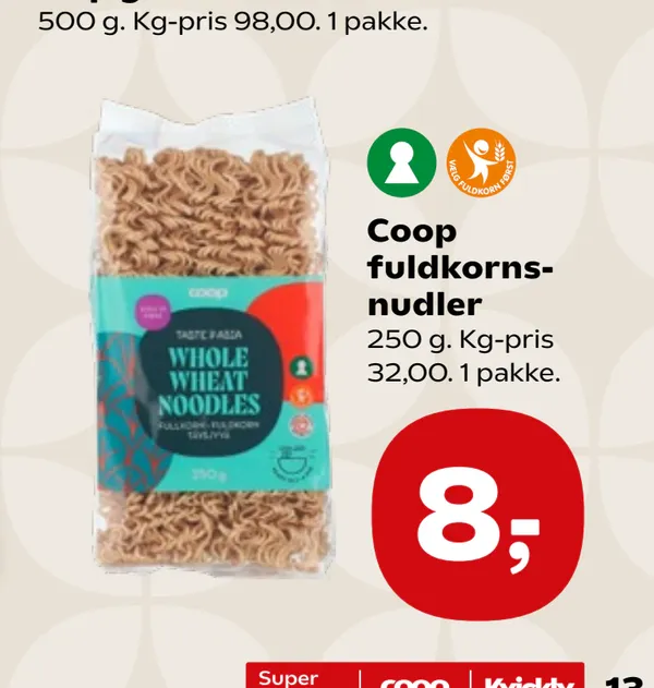 Coop fuldkorns-nudler