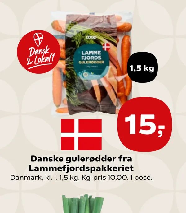 Danske gulerødder fra Lammefjordspakkeriet