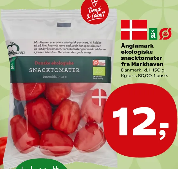 Änglamark økologiske snacktomater fra Markhaven
