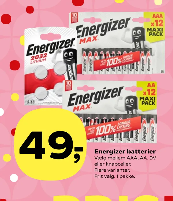Knappcelle batterier Energizer CR2032 3V – 4 stk.