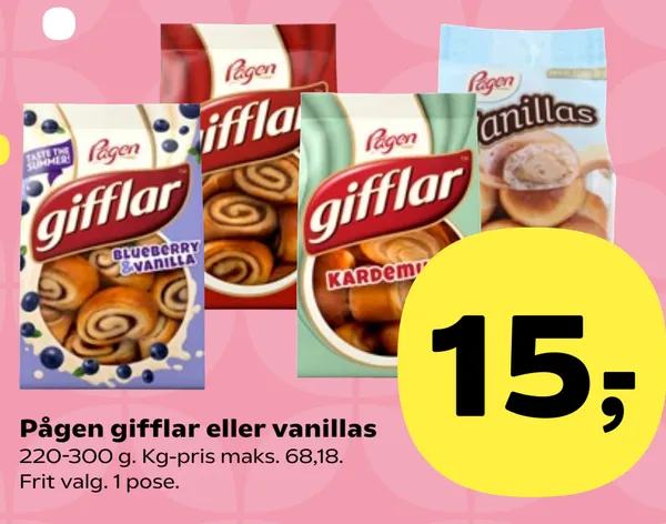 Gifflar m. blåbær og vaniljesmag
