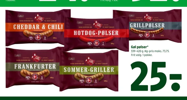 Grillpølser 80% kød
