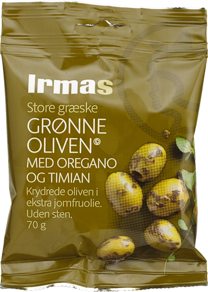 IRMA GRØNNE OLIVEN MED URTER – produktbillede