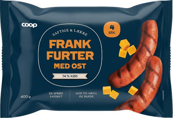 COOP FRANKFURTER MED OST 400 G – produktbillede