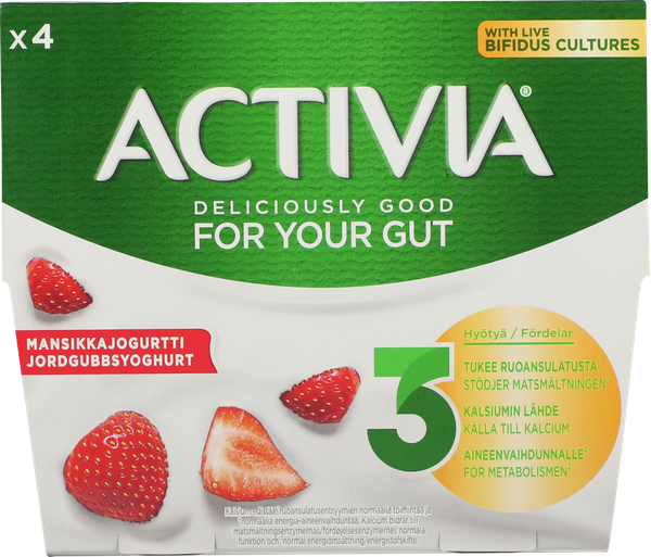 ACTIVIA YOGHURT JORDBÆR 4X125 G – produktbillede