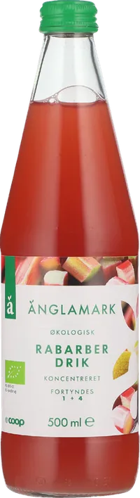 ØKO ÄNGLAMARK RABARBER DRIK 50 CL/2,5 L – produktbillede