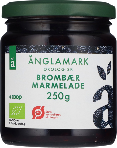ØKO ÄNGLAMARK BROMBÆRMARMELADE 250 G – produktbillede