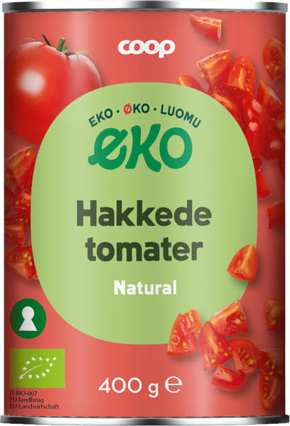 ØKO COOP HAKKEDE TOMATER – produktbillede