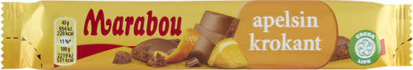 MARABOU APPELSIN KROKANT 43 G X 36