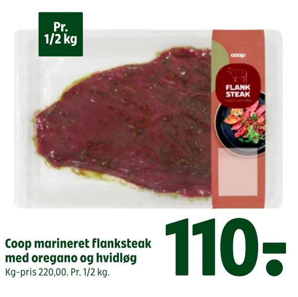 Coop marineret flanksteak med oregano og hvidløg