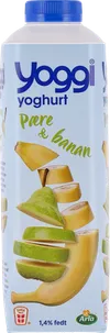 Yoghurt m. pære og banan 1,4% – produktbillede
