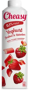 Yoghurt m. jordbær og rabarber – produktbillede