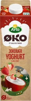 Yoghurt m. jordbær 0,4% øko.