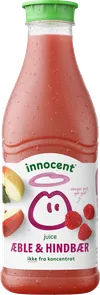 Æble- og hindbærjuice – produktbillede