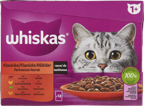 WHISKAS CORE 1+ KLASSISK MENU I SOVS – produktbillede