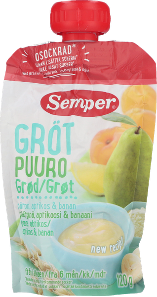 SEMPER GRØD PÆRE/ABRIKOS 6 MDR