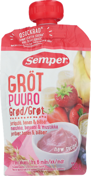 SEMPER GRØD JORDBÆR/BANAN 6 MDR