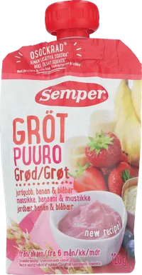 SEMPER GRØD JORDBÆR/BANAN 6 MDR – produktbillede