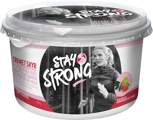 STAY STRONG SKYR JORDBÆR/LIME