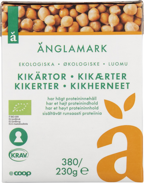 ØKO ÄNGLAMARK KIKÆRTER I VAND 380/230 G – produktbillede