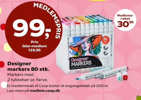 Designer markers 80 stk.