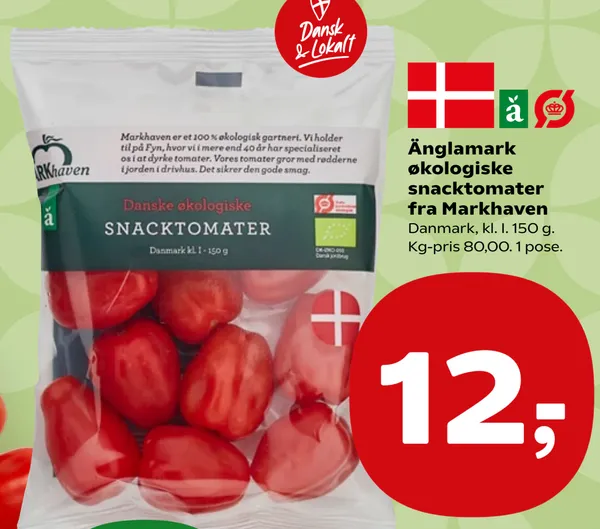 Änglamark økologiske snacktomater fra Markhaven