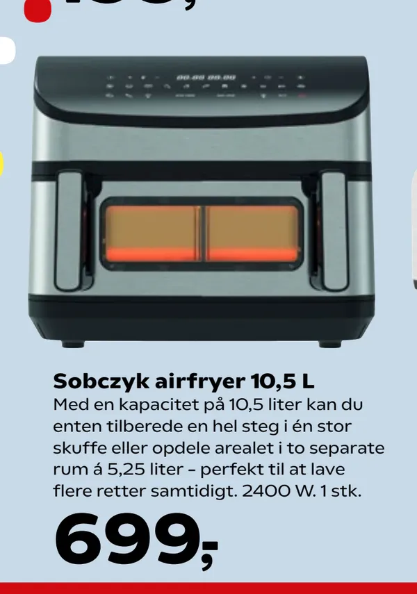 Sobczyk Airfryer 10,5 L, Sort